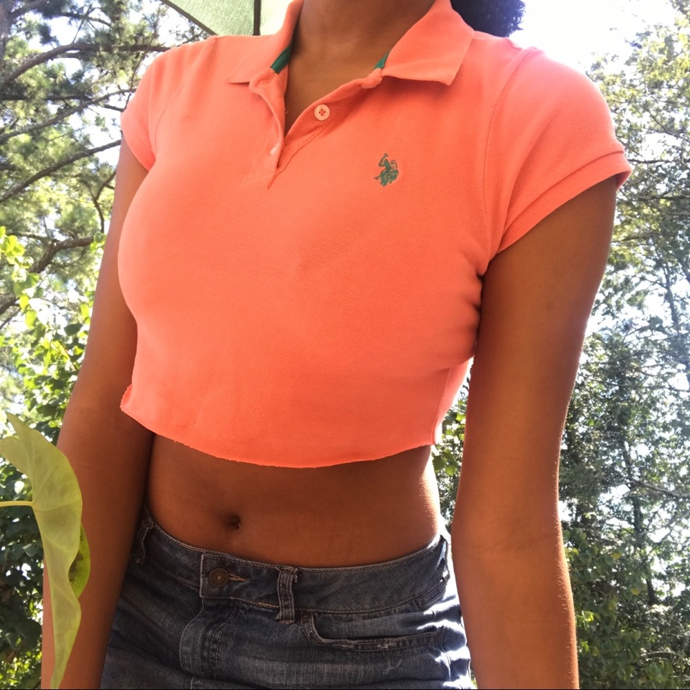 Custom US Polo Assn. Collared Crop-Top
